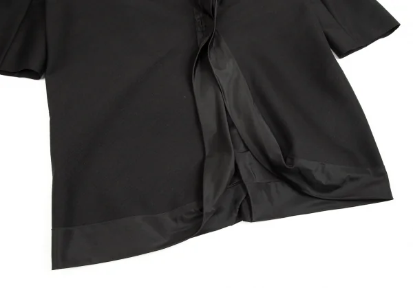 新品!ヨウジヤマモト ファムYohji Yamamoto FEMME モヘアコットンベルクロ留め変形ジャケット 黒2 K-83871_006