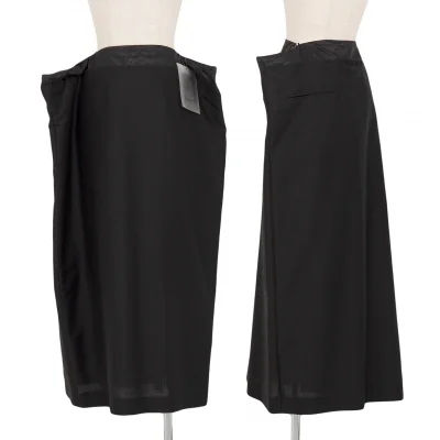新品!ヨウジヤマモト ファムYohji Yamamoto FEMME モヘアコットンウエスト切替袋スカート 黒