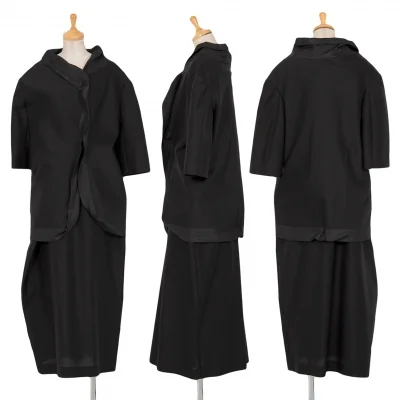 新品!ヨウジヤマモト ファムYohji Yamamoto FEMME モヘアコットンベルクロ留め変形セットアップ 黒