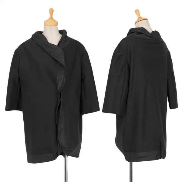 新品!ヨウジヤマモト ファムYohji Yamamoto FEMME モヘアコットンベルクロ留め変形セットアップ 黒2 K-83873_002