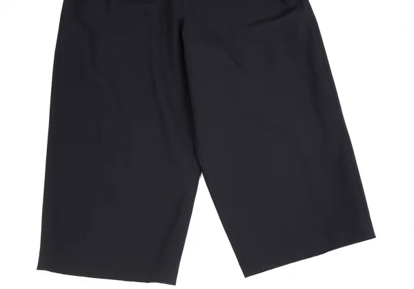 ヨウジヤマモト ファムYohji Yamamoto FEMME ウールギャバサスペンダーワイドサルエルパンツ 紺S K-83878_010