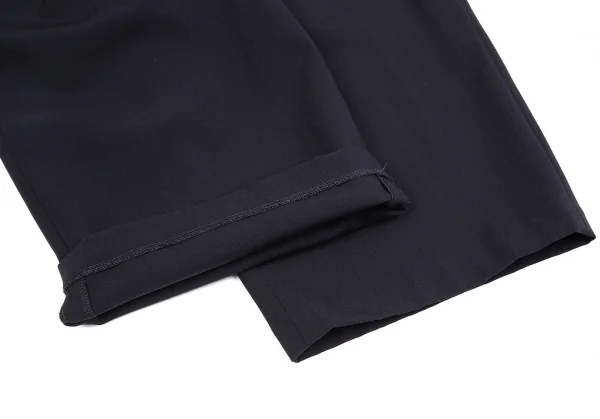 ヨウジヤマモト ファムYohji Yamamoto FEMME ウールギャバサスペンダーワイドサルエルパンツ 紺S K-83878_011