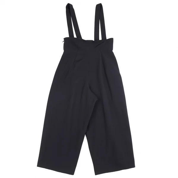 ヨウジヤマモト ファムYohji Yamamoto FEMME ウールギャバサスペンダーワイドサルエルパンツ 紺S K-83878_012