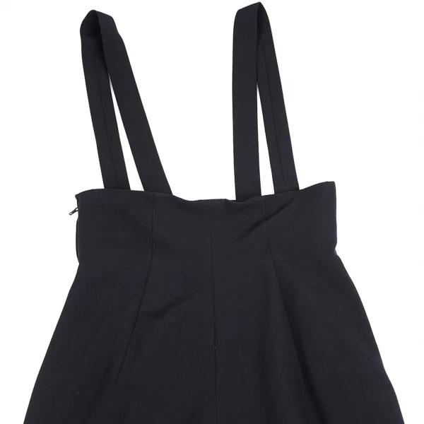 ヨウジヤマモト ファムYohji Yamamoto FEMME ウールギャバサスペンダーワイドサルエルパンツ 紺S K-83878_013