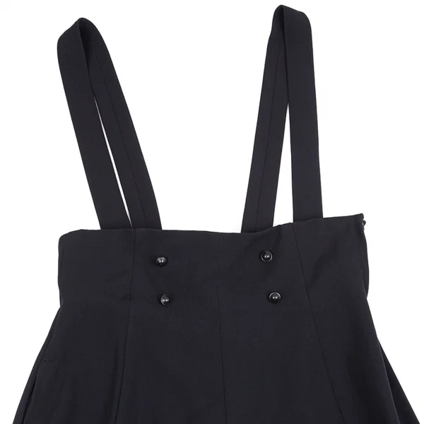 ヨウジヤマモト ファムYohji Yamamoto FEMME ウールギャバサスペンダーワイドサルエルパンツ 紺S K-83878_003