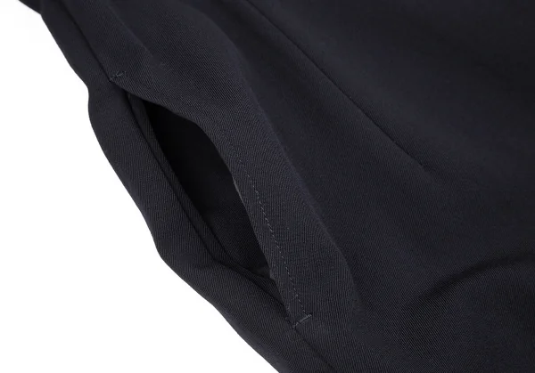 ヨウジヤマモト ファムYohji Yamamoto FEMME ウールギャバサスペンダーワイドサルエルパンツ 紺S K-83878_009