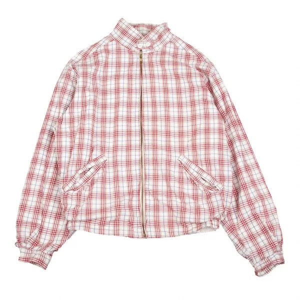 カールヘルムKarl Helmut コットンオーバーチェックジップアップブルゾン オフ赤他M位 K-83930_001
