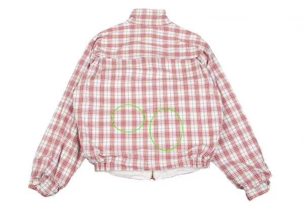 カールヘルムKarl Helmut コットンオーバーチェックジップアップブルゾン オフ赤他M位 K-83930_012