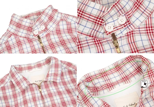 カールヘルムKarl Helmut コットンオーバーチェックジップアップブルゾン オフ赤他M位 K-83930_003