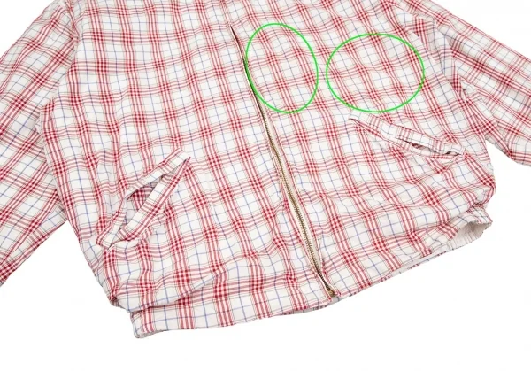 カールヘルムKarl Helmut コットンオーバーチェックジップアップブルゾン オフ赤他M位 K-83930_007