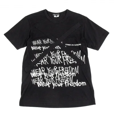 コムデギャルソンCOMME des GARCONS ポリ貼り付けデザインTシャツ 黒他XS 【レディース】 コムコム コムデギャルソンCOMME des GARCONS ポリBE吹き出し