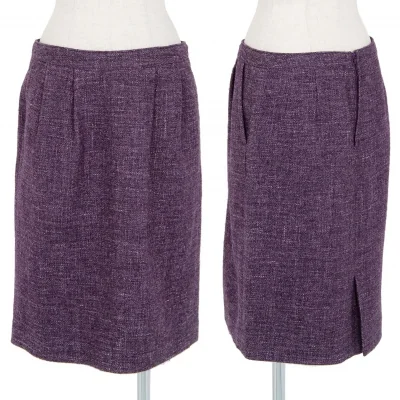 レキップ ヨシエイナバL'EQUIPE YOSHIE INABA カナパ混ツィードスカート 紫