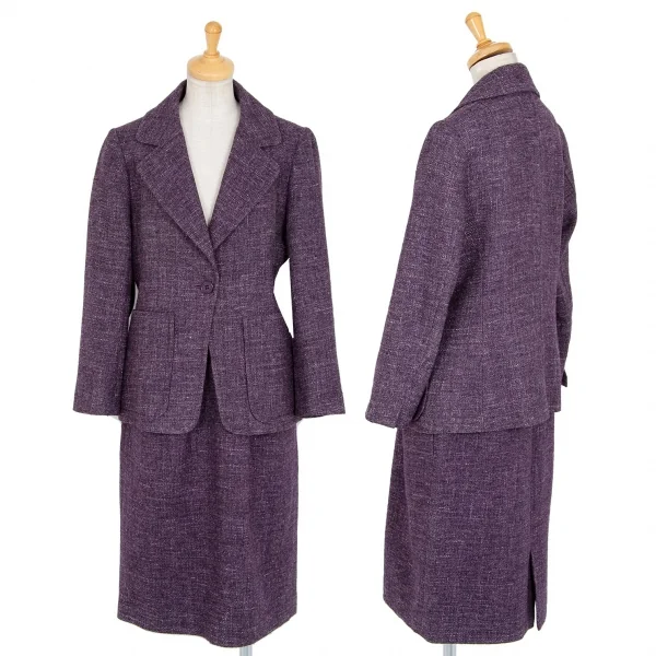 L'EQUIPE YOSHIE INABA Wool Canapa Jacket & Skirt Purple 38 K-83979_001