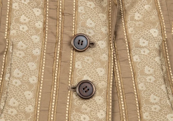 ジバンシィGIVENCHY ストライプ織りジャケット カーキ38 K-83989_010