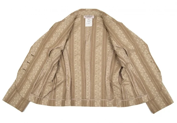 ジバンシィGIVENCHY ストライプ織りジャケット カーキ38 K-83989_011