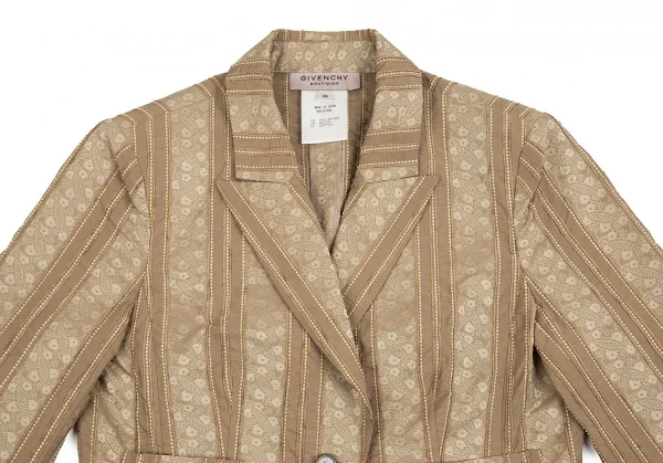 ジバンシィGIVENCHY ストライプ織りジャケット カーキ38 K-83989_003