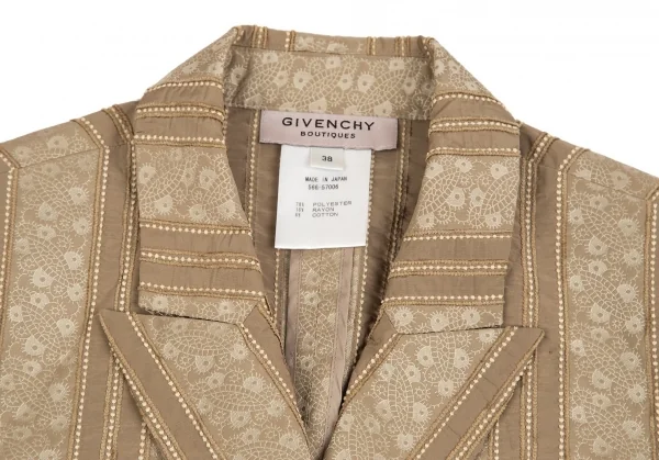 ジバンシィGIVENCHY ストライプ織りジャケット カーキ38 K-83989_004