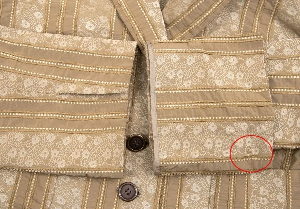 ジバンシィGIVENCHY ストライプ織りジャケット カーキ38 K-83989_006