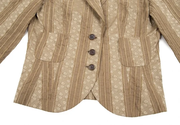 ジバンシィGIVENCHY ストライプ織りジャケット カーキ38 K-83989_008
