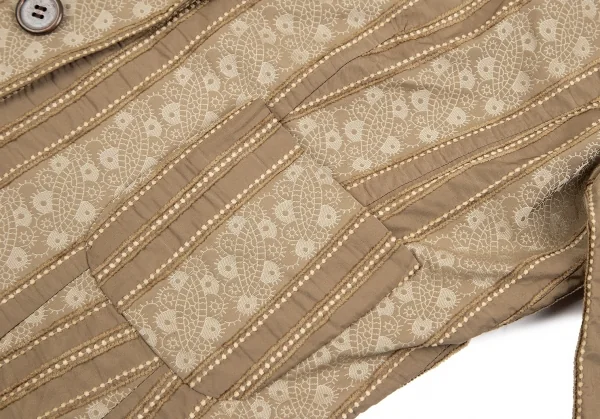 ジバンシィGIVENCHY ストライプ織りジャケット カーキ38 K-83989_009