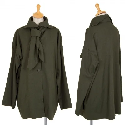 ロメオジリROMEO GIGLI リボン付き変形セーラーカラージャケット 緑