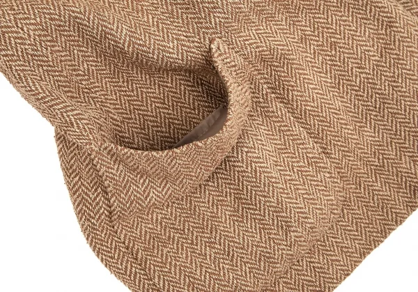 パパスPapas シルクウールヘリンボーン2Bパッチポケットジャケット キャメルM46 K-84078_011