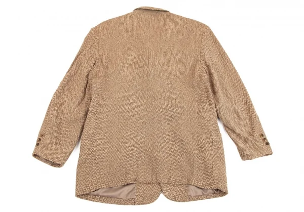 パパスPapas シルクウールヘリンボーン2Bパッチポケットジャケット キャメルM46 K-84078_013