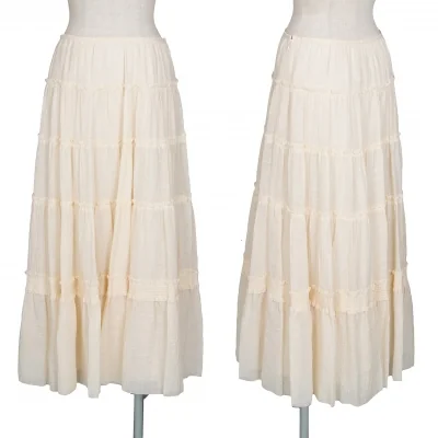 シビラSybilla コットンリネンフリルスカート ベージュ