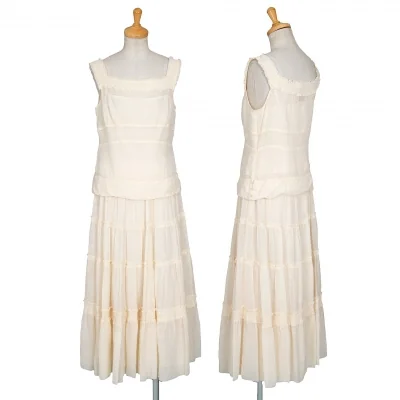 シビラSybilla コットンリネンフリルセットアップ ベージュ