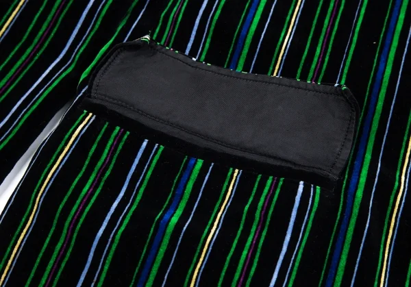 ヨウジヤマモト プールオムYohji Yamamoto POUR HOMMEベロアマルチストライプジャケット 緑黒他M K-84112_010