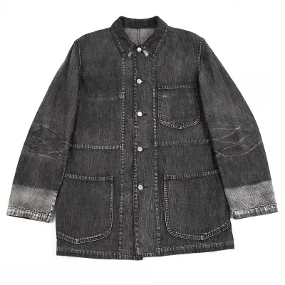 ワイズフォーメンY's for men スポテッドホースウォッシュドデニムカバーオール 黒