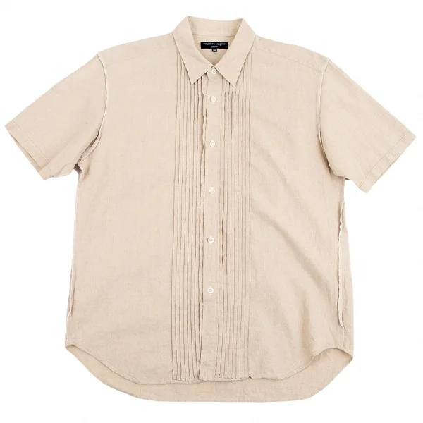 コムデギャルソン オムCOMME des GARCONS HOMME フロントピンタックインサイドアウト半袖シャツ ベージュM K-84145_001