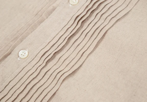 コムデギャルソン オムCOMME des GARCONS HOMME フロントピンタックインサイドアウト半袖シャツ ベージュM K-84145_004