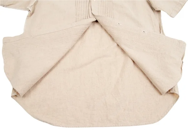 コムデギャルソン オムCOMME des GARCONS HOMME フロントピンタックインサイドアウト半袖シャツ ベージュM K-84145_008