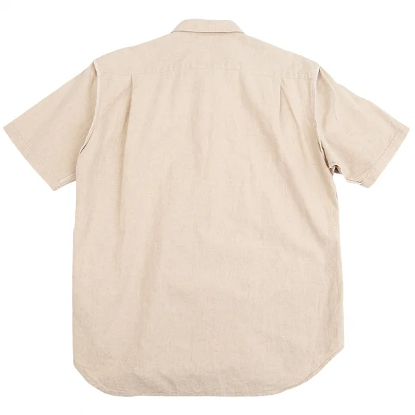 コムデギャルソン オムCOMME des GARCONS HOMME フロントピンタックインサイドアウト半袖シャツ ベージュM K-84145_009