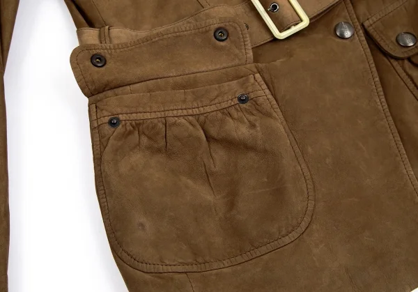 ヒューゴボスHUGO BOSS レザージャケット 茶S K-84151_010