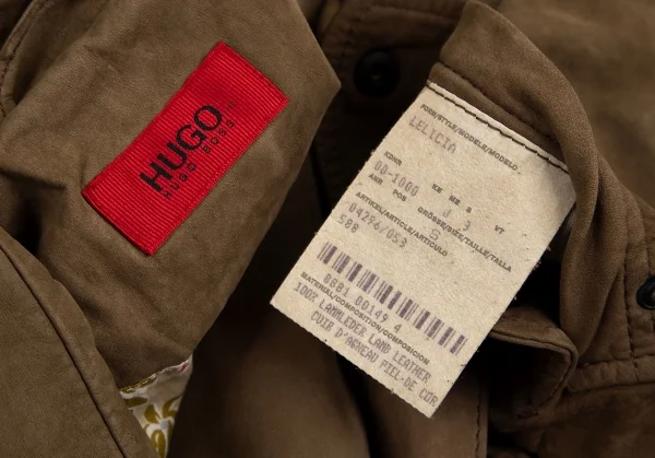 ヒューゴボスHUGO BOSS レザージャケット 茶S K-84151_016