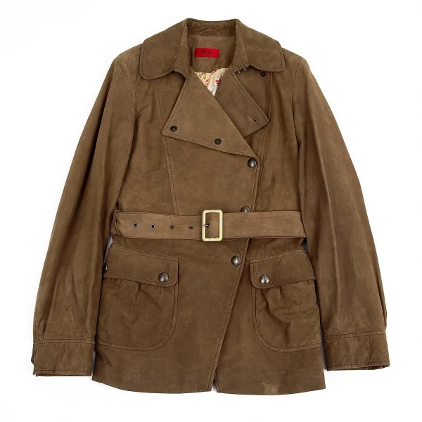 ヒューゴボスHUGO BOSS レザージャケット 茶S K-84151_002