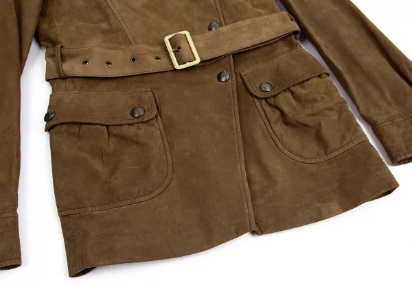 ヒューゴボスHUGO BOSS レザージャケット 茶S K-84151_009