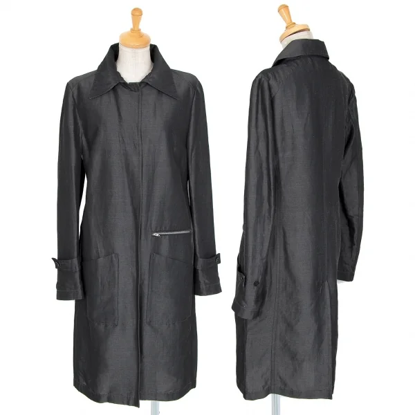 コスチュームナショナルCoSTUMENATIONAL レーヨンリネンフライフロントコート グレーS位 K-84153_001
