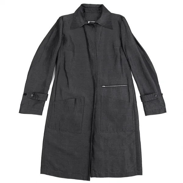 コスチュームナショナルCoSTUMENATIONAL レーヨンリネンフライフロントコート グレーS位 K-84153_002