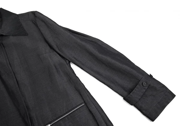 コスチュームナショナルCoSTUMENATIONAL レーヨンリネンフライフロントコート グレーS位 K-84153_004