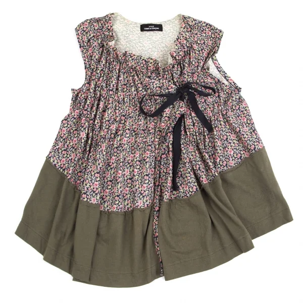 トリコ コムデギャルソンtricot COMME des GARCONS リバティ柄デザインノースリーブ カーキ他M位 K-84183_002