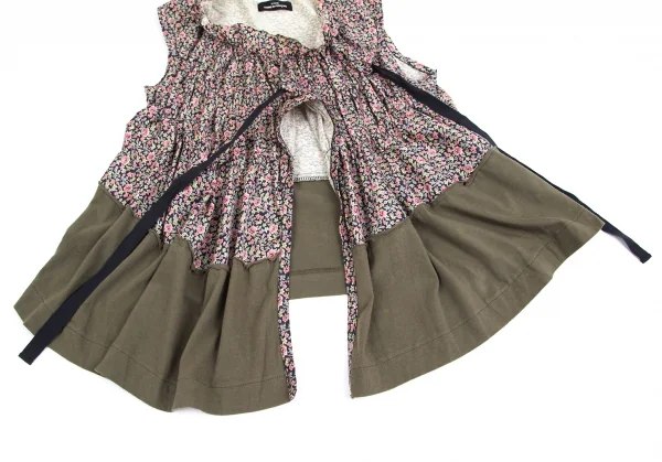 トリコ コムデギャルソンtricot COMME des GARCONS リバティ柄デザインノースリーブ カーキ他M位 K-84183_009