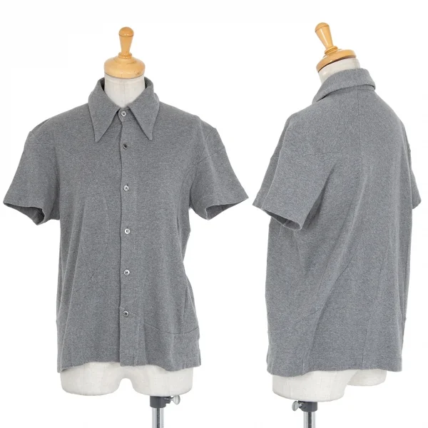 トリコ コムデギャルソンtricot COMME des GARCONS 切替デザイン衿付き半袖シャツ グレーM位 K-84190_001