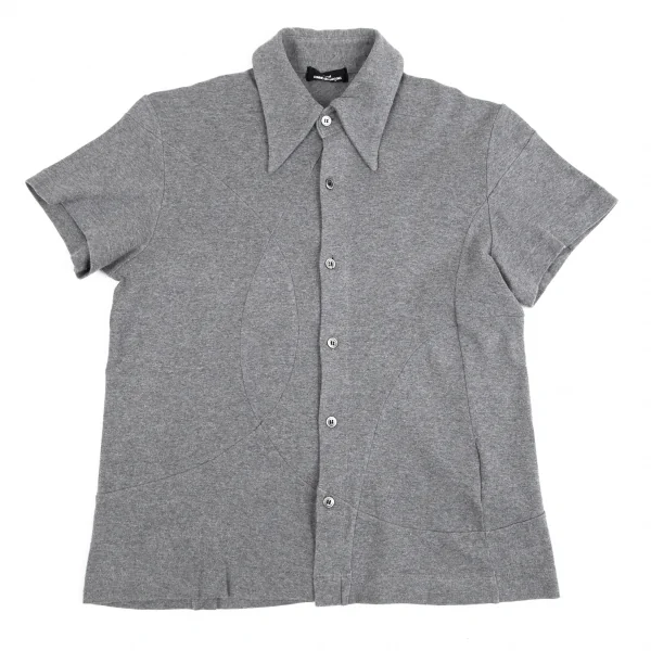 トリコ コムデギャルソンtricot COMME des GARCONS 切替デザイン衿付き半袖シャツ グレーM位 K-84190_002
