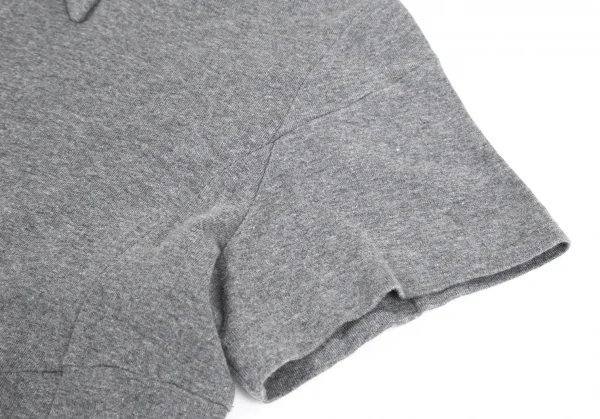 トリコ コムデギャルソンtricot COMME des GARCONS 切替デザイン衿付き半袖シャツ グレーM位 K-84190_005