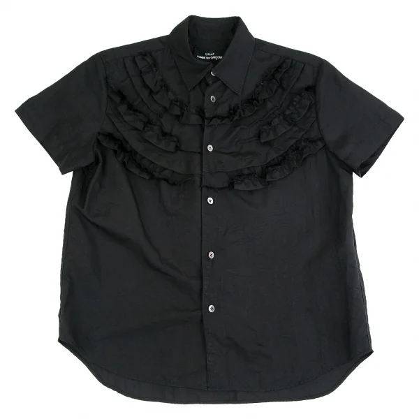 tricot COMME des GARCONS Frill Design Short Sleeve Shirt Black S-M