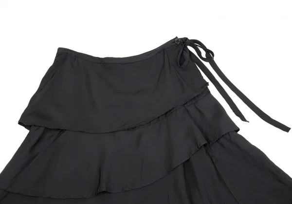 美品 トリコ コムデギャルソン ティアードスカート キュプラ ブラック トリコ コムデギャルソンtricot COMME des GARCONSティアードキュプラ