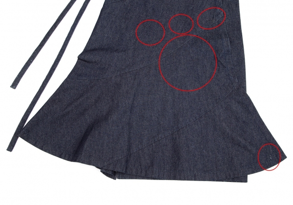 コムデギャルソンCOMME des GARCONS 切替デニム巻きスカート 紺F
